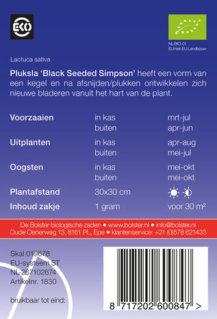 Pluksla 'Black Seeded Simpson'